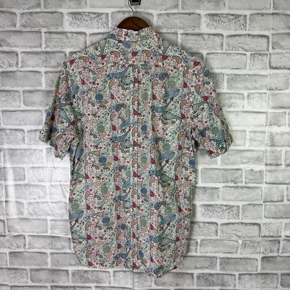 Fred Perry x Liberty Dull Colorful Paisley Designer Button Up Shirt Mens 40 MED - Picture 5 of 8